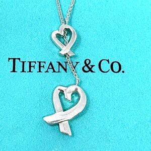 Authentic Tiffany &CO. Paloma Picasso Loving Heart Lariat Link Necklace.